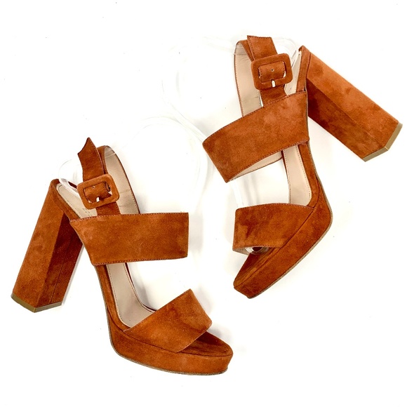Barneys New York Suede Ankle-Strap Platform Sandal - Picture 1 of 8